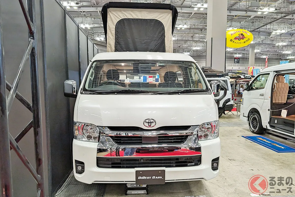トヨタ ハイエースが“2階建て”5人乗りに! 大人4人就寝可能な贅沢キャンパー「雅-Quint」実車公開