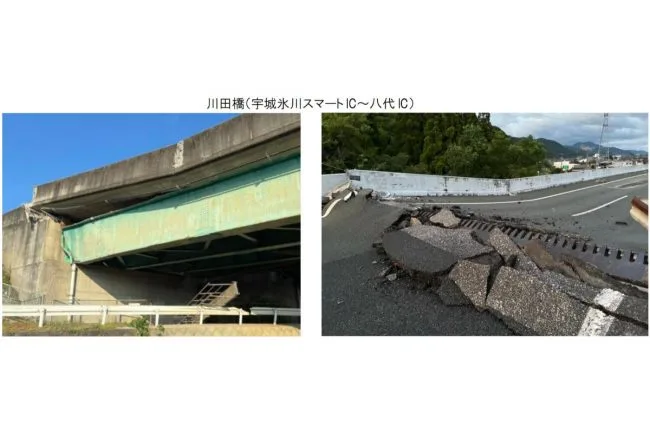 熊本地震から10日超、九州道と南九州道の通行止めが続く 橋桁ずれや1.5mの段差が復旧を阻む