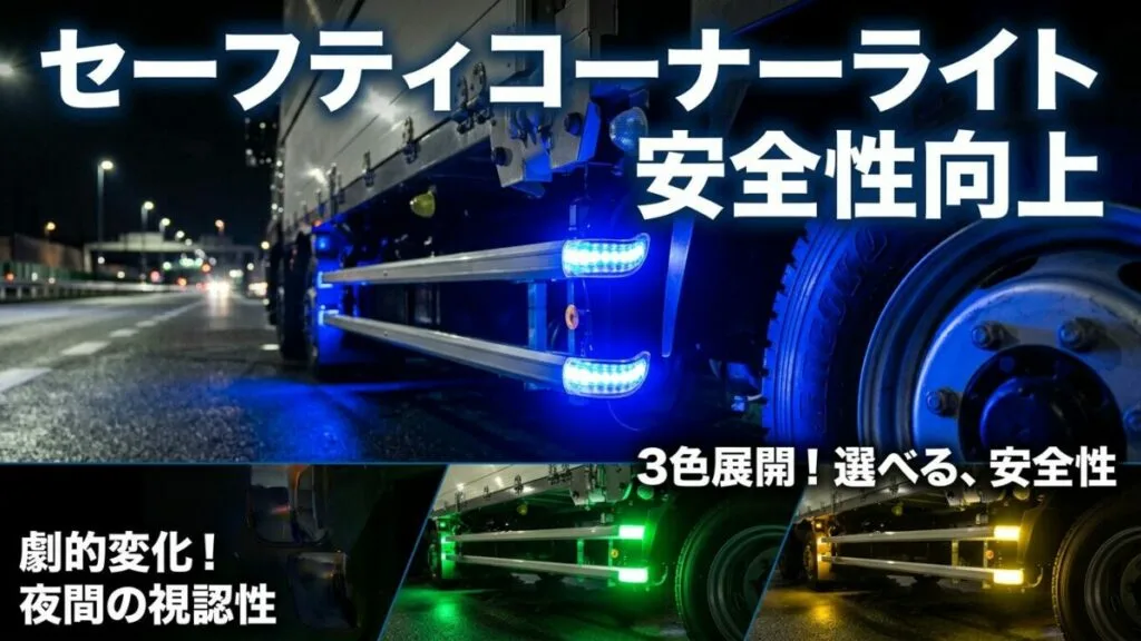 夜間の安全運転を強力サポート!日本フルハーフの光るサイドバンパー「セーフティコーナーライト」